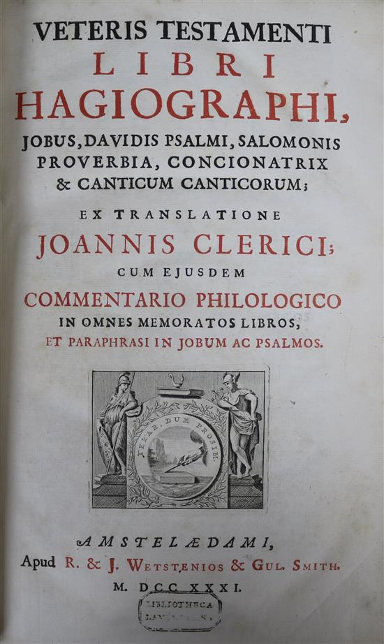 Clericus in the Libros Hagiographos, 1731 re-bound